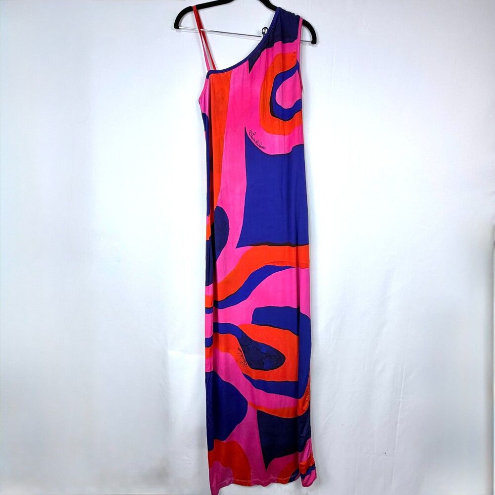 Y2K Save the Queen Floor Length Maxi Retro Pink/Purple/Orange Women's XL